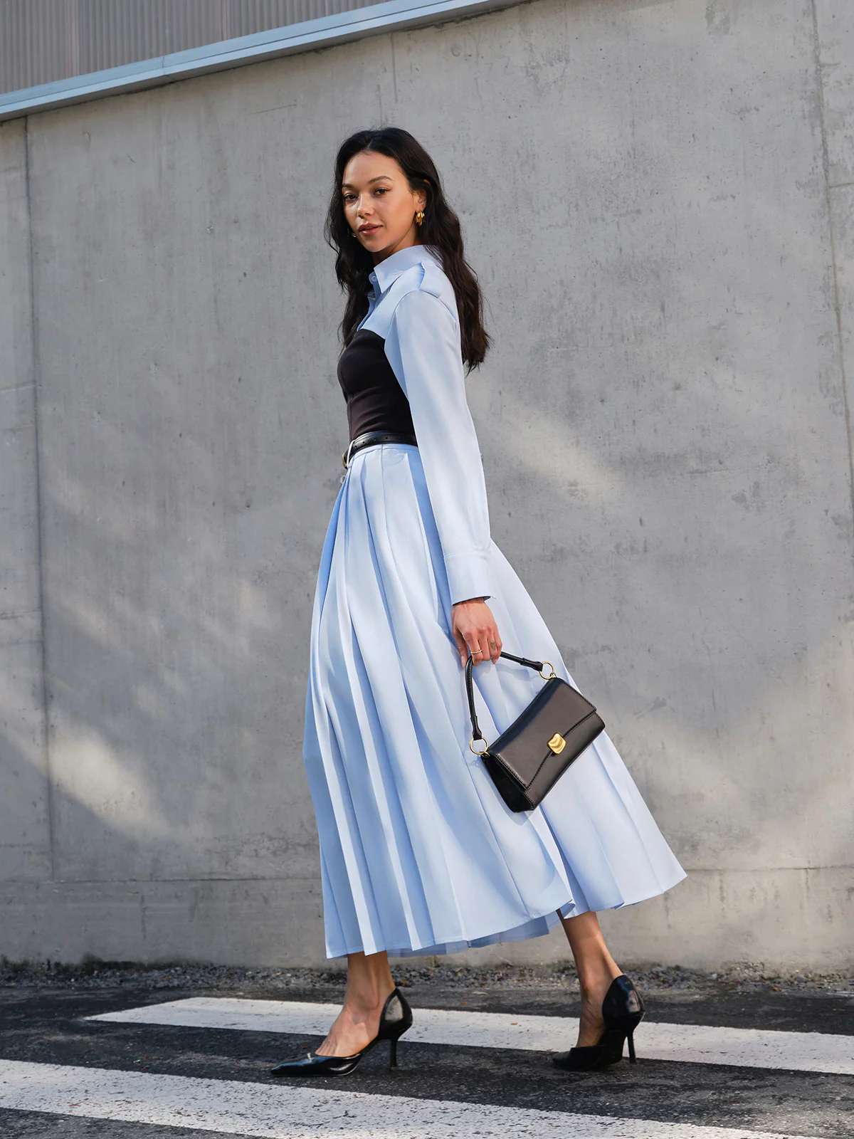 Minimalist Pleated Skirt Without Belt - Takermore