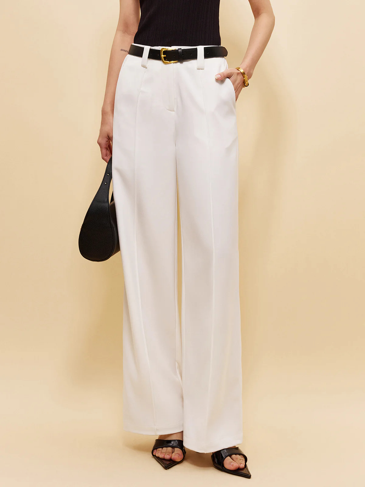 Mid-Waist Pockets Pants Without Belt - Takermore