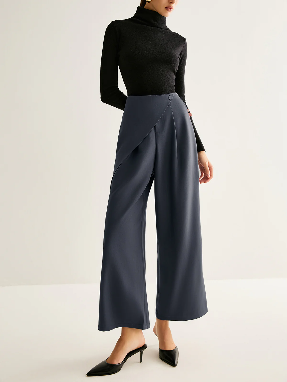 Asymmetrical Wide-Leg Pants - Takermore