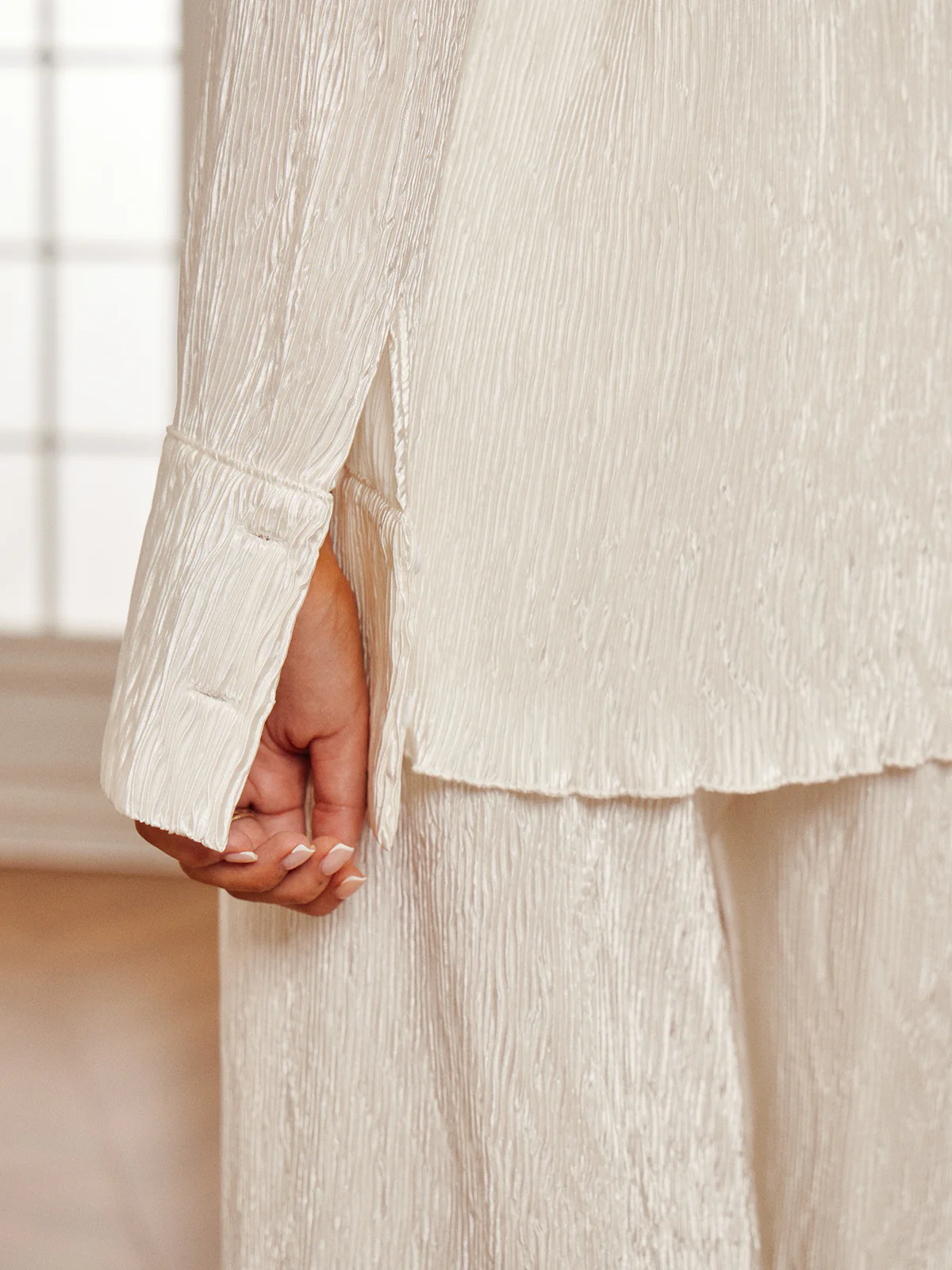 Minimalist Plisse Soft Polo Shirt - Takermore