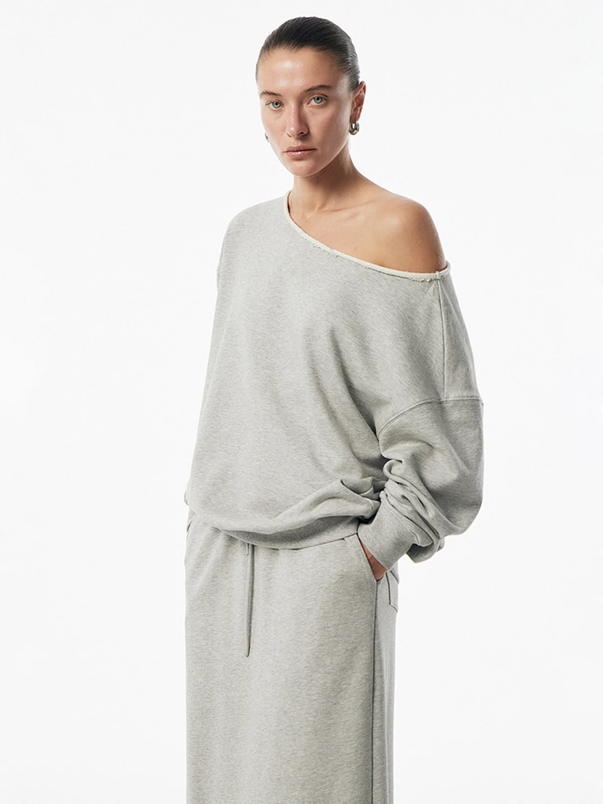 Asymmetrical Drawstring Pockets Skirt Set - Takermore