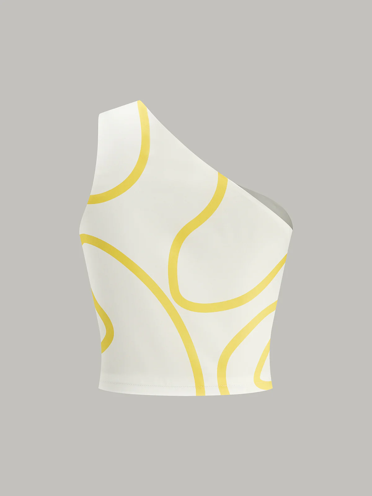 One-Shoulder Abstract Print Crop Top and Tiered Maxi Skirt Set - Takermore