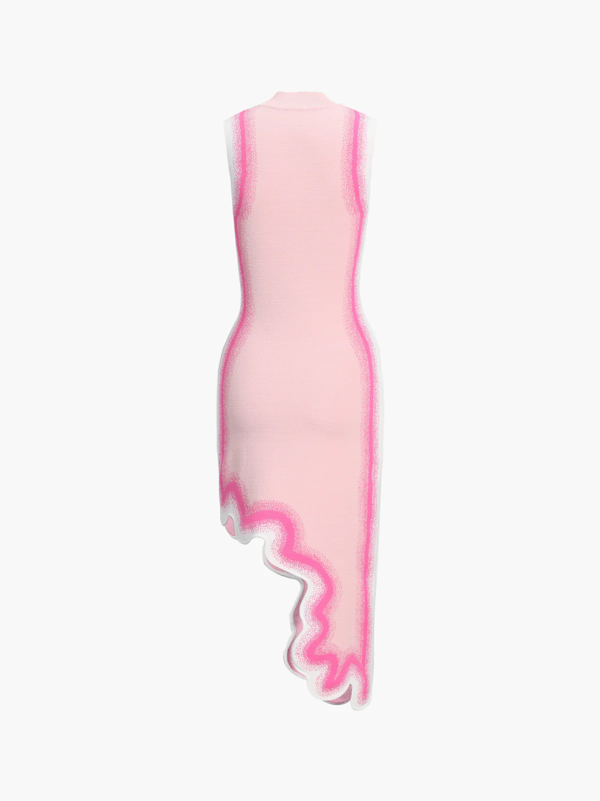 Irregular Wavy Edge Knitted Sleeveless Long Dress - Takermore