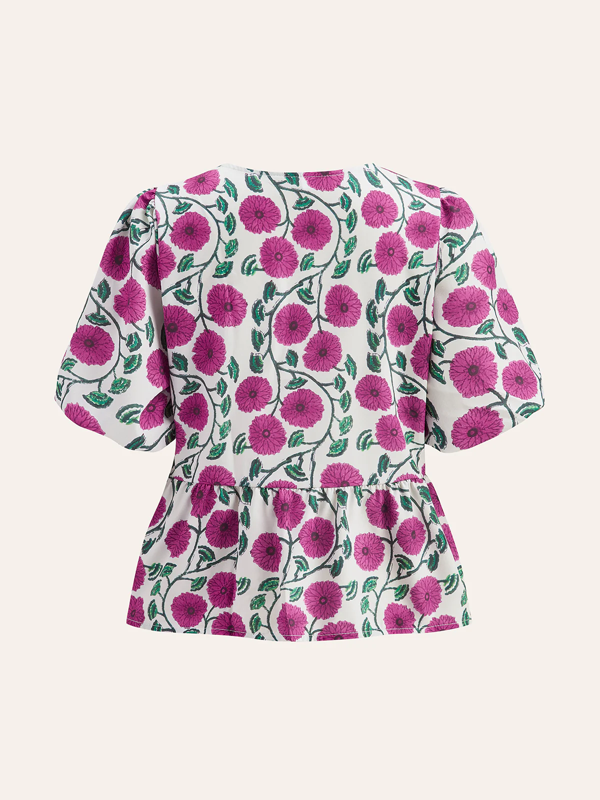 Boho V-Neck Drawstring Puff Sleeve Skirt Set - Takermore