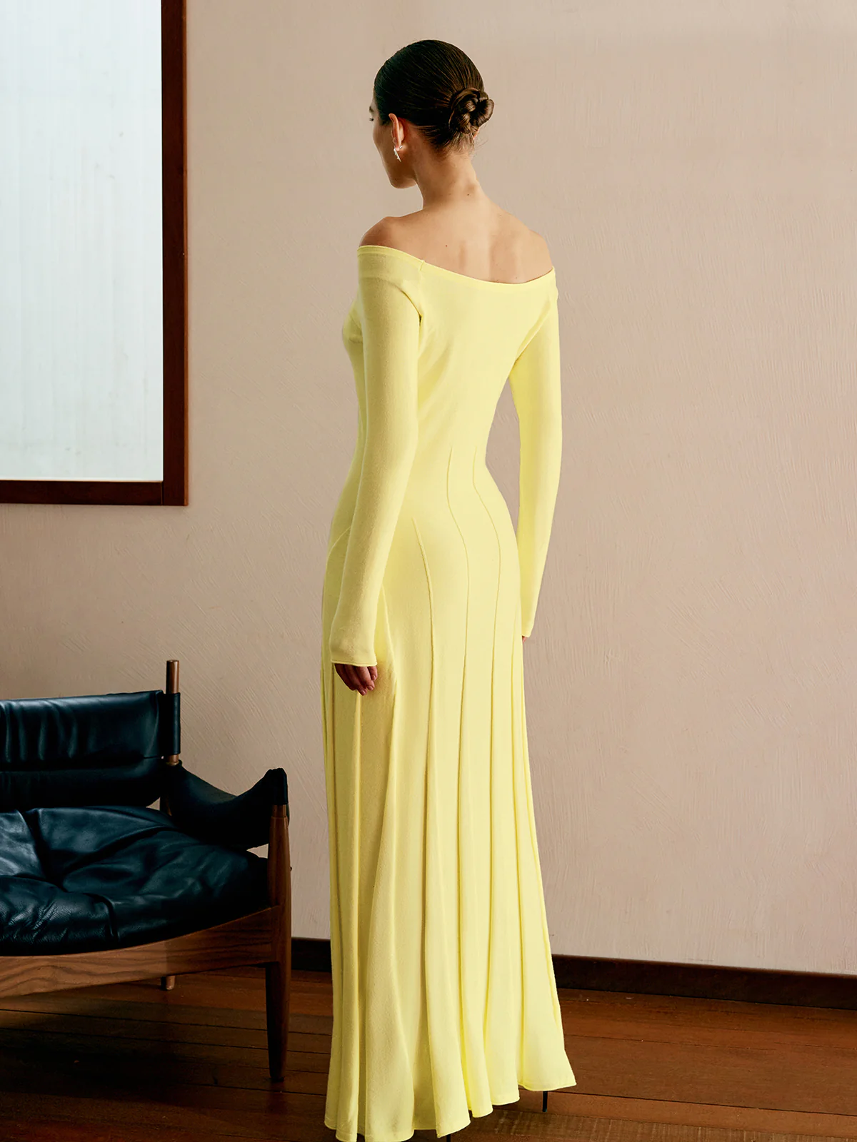 Off Shoulder Pleated  Sweater Dress - Takermore