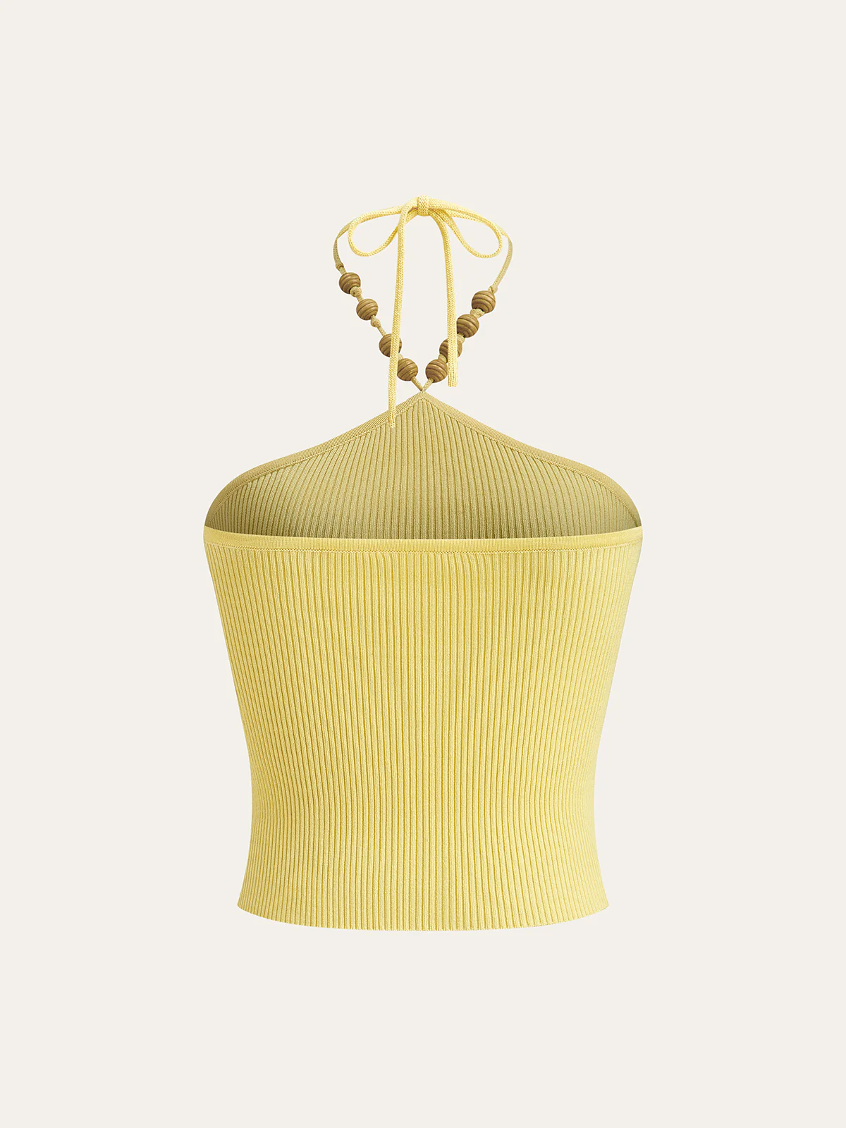 Ribbed Knit Halter Crop Top - Takermore