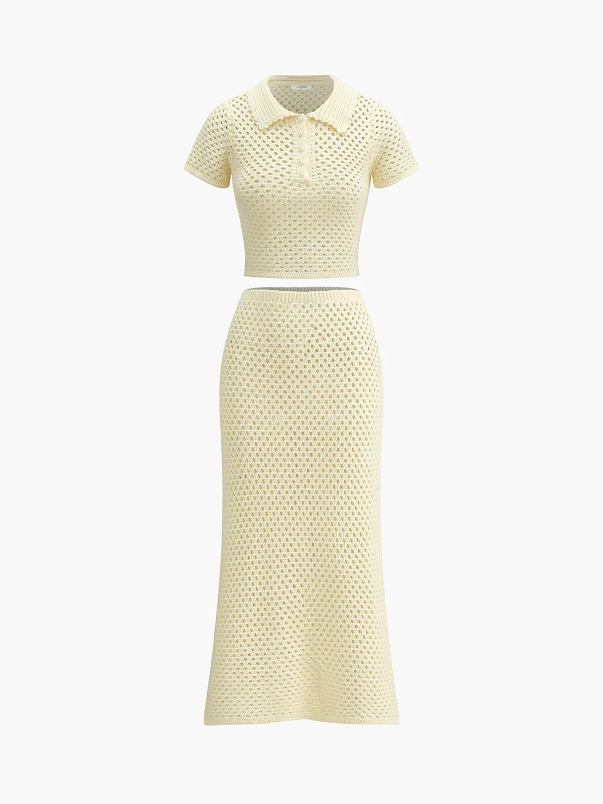 Knitted Beaded Midi Skirt Set - Takermore