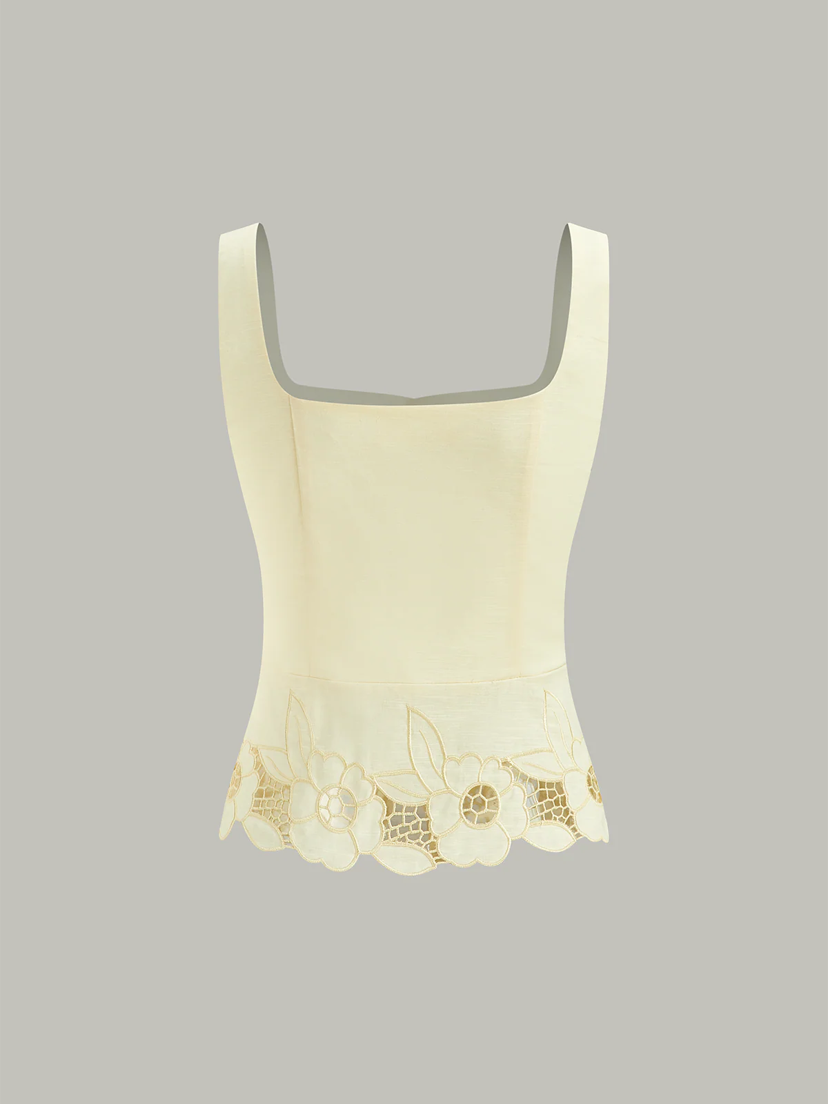 Linen & Cotton Embroidered Tank Top - Takermore