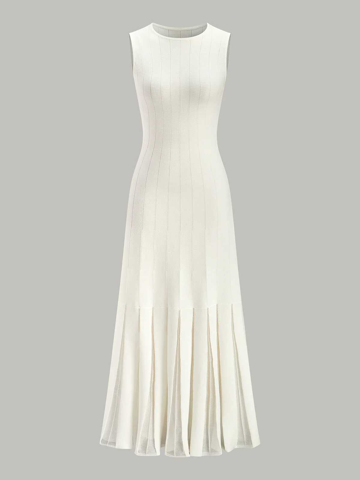 Semi-Sheer Mesh Flared Dress Without Belt - Takermore