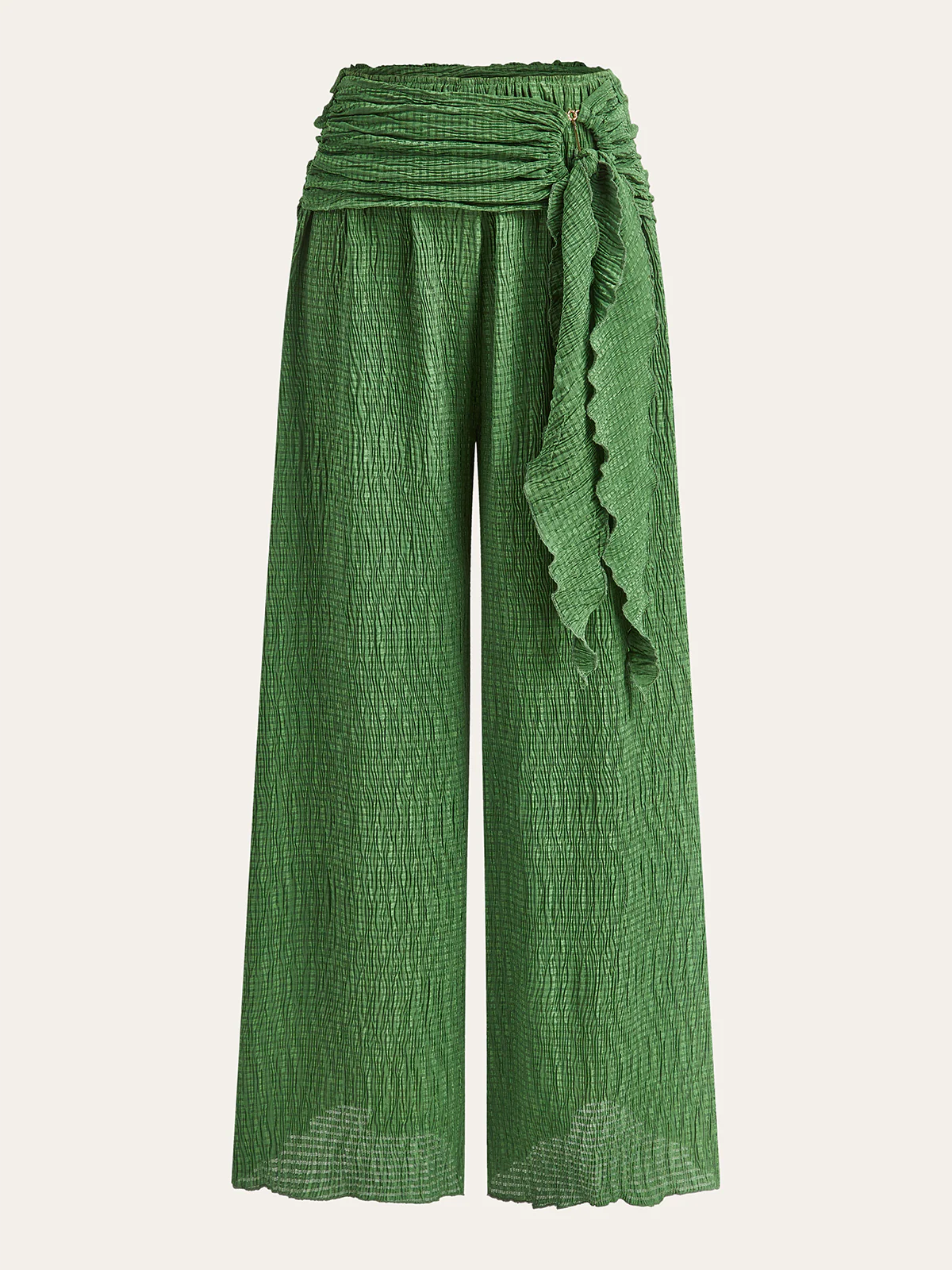 Wide-Leg Pants with Textured Pattern - Takermore
