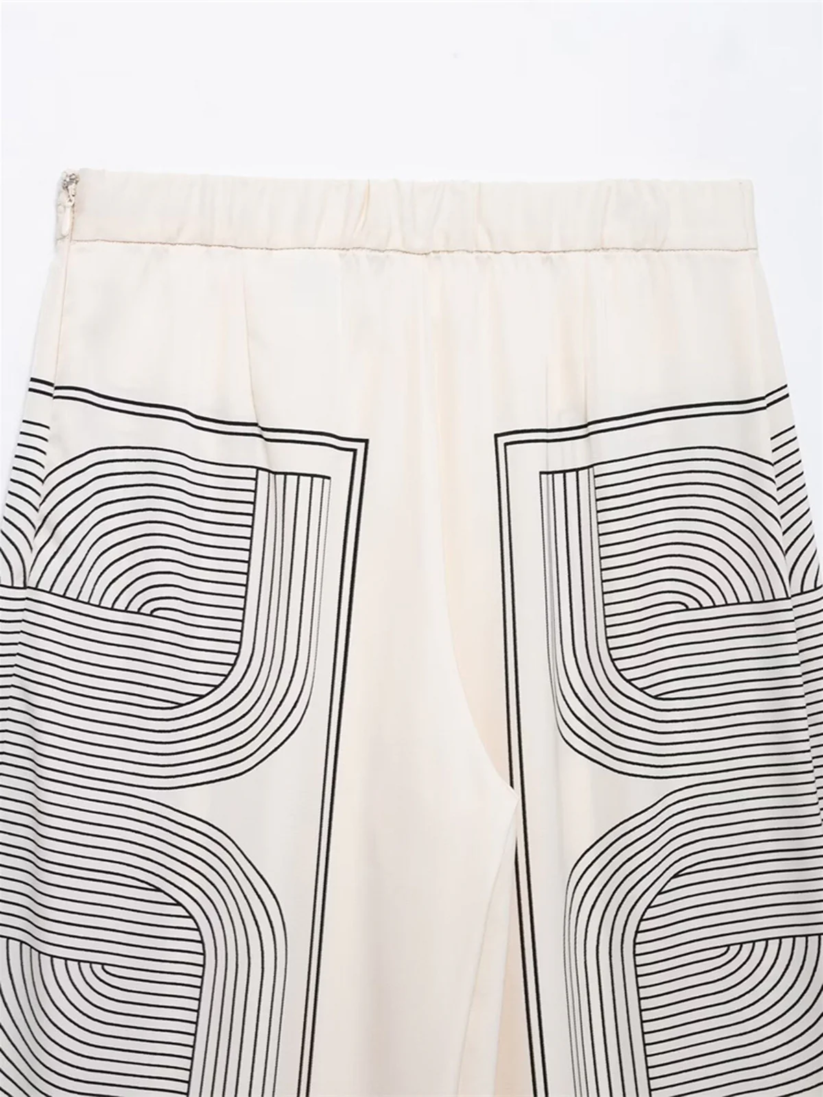 Mid-Waist Geometric Print Wide-Leg Pants - Takermore