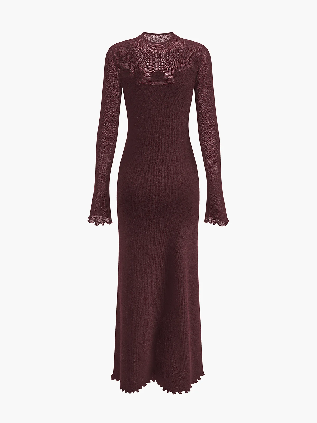 Wool-Blend 3D Flower Lettuce Trim Sweater Dress - Takermore