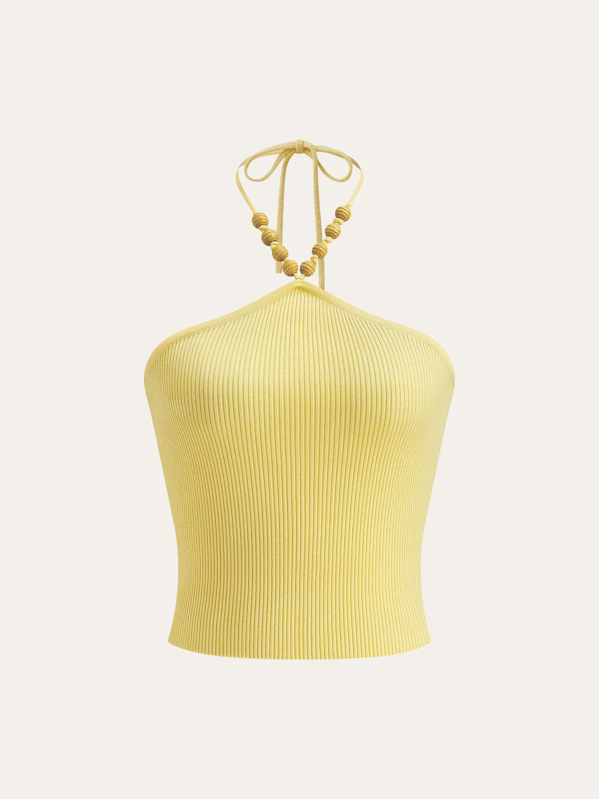Ribbed Knit Halter Crop Top - Takermore