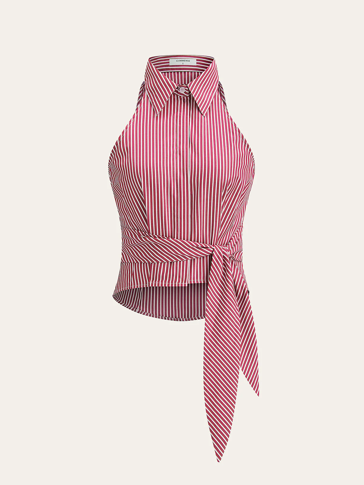 Striped Tie-Waist Crop Top - Takermore