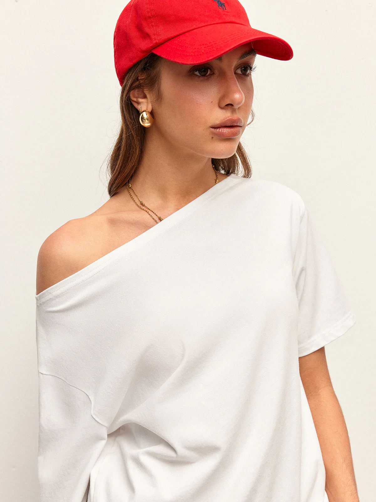 Cotton Off-Shoulder T-Shirt - Takermore