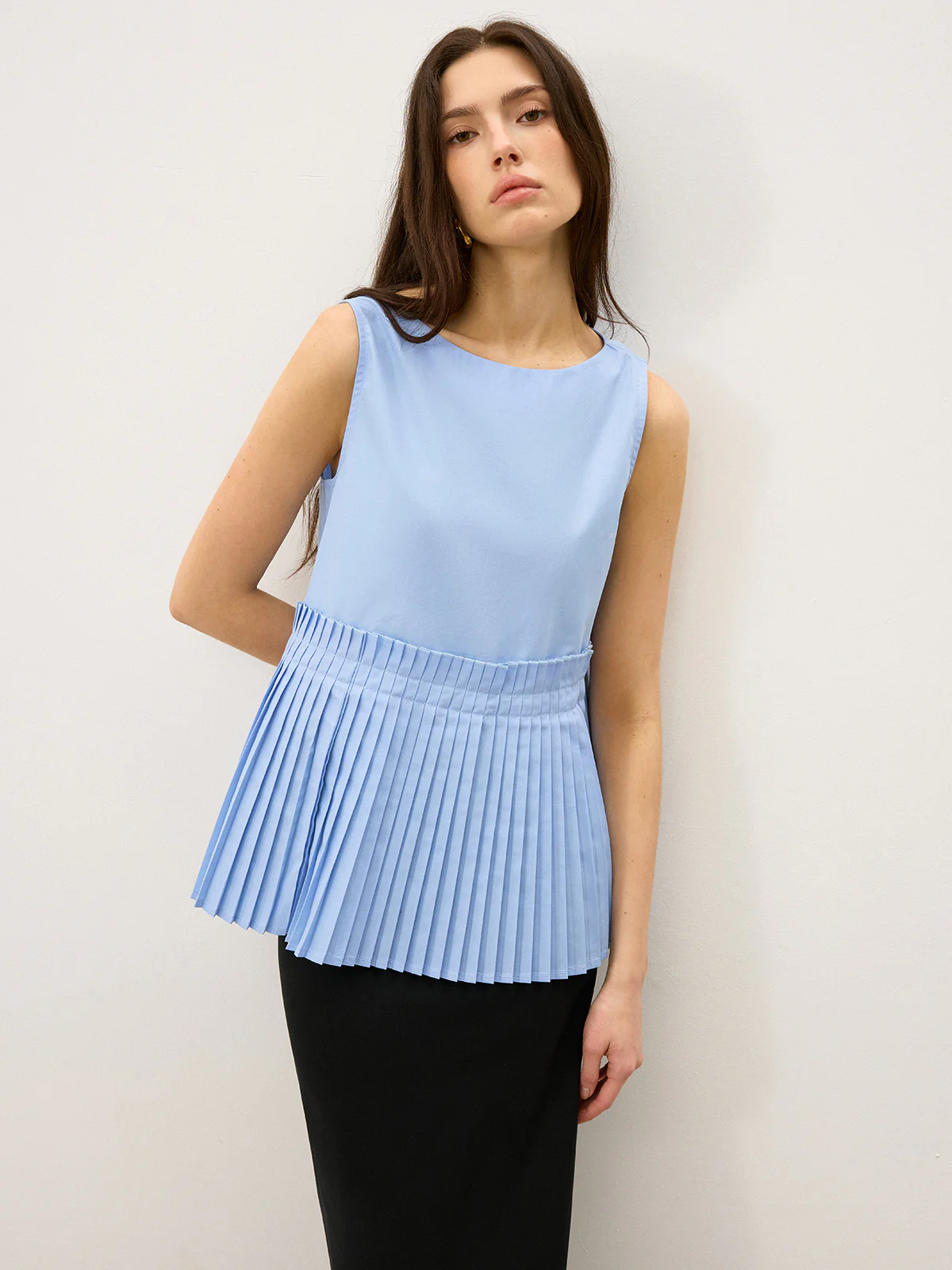 Pleated Hem Tank Top - Takermore
