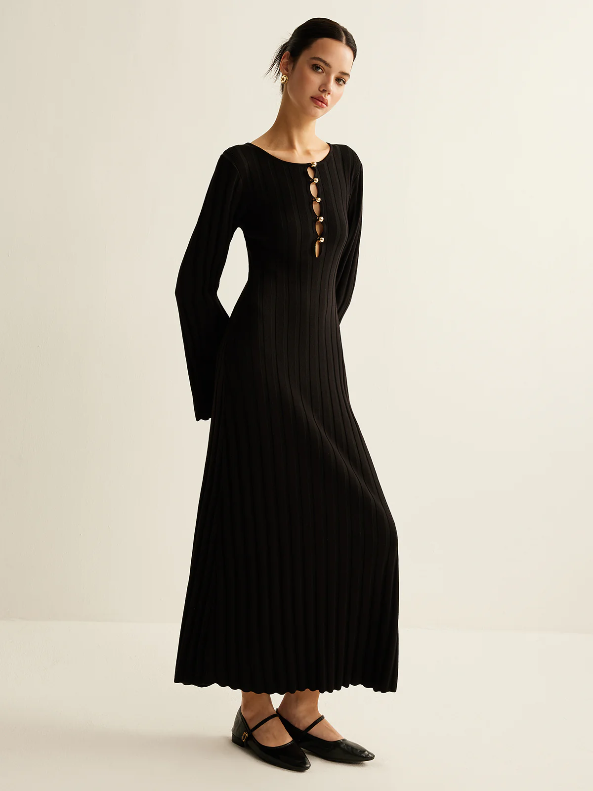 Cutout Soft Sweater Dress - Takermore