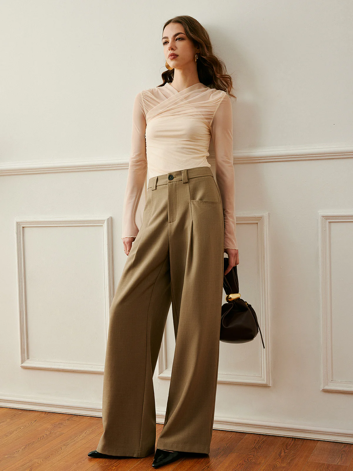 Cross-Wrap Semi-Sheer Top - Takermore