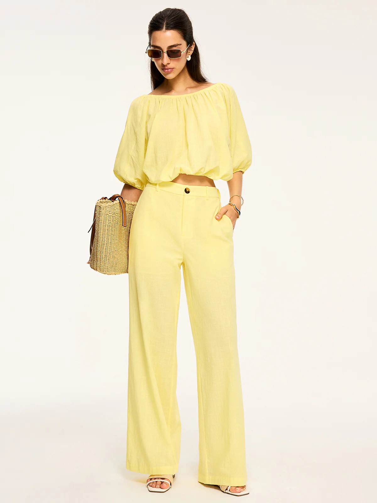 High-Waisted Wide-Leg Pants - Takermore
