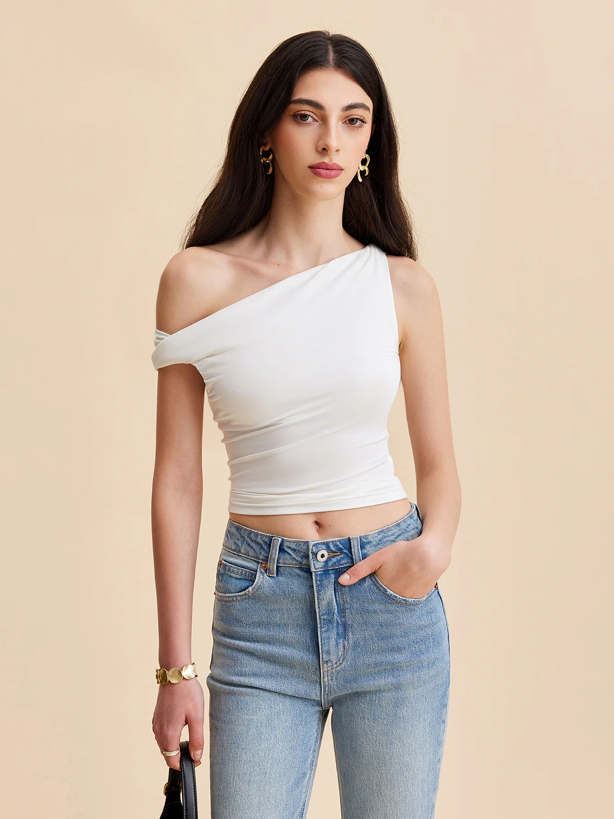 Asymmetrical One-Shoulder Top - Takermore