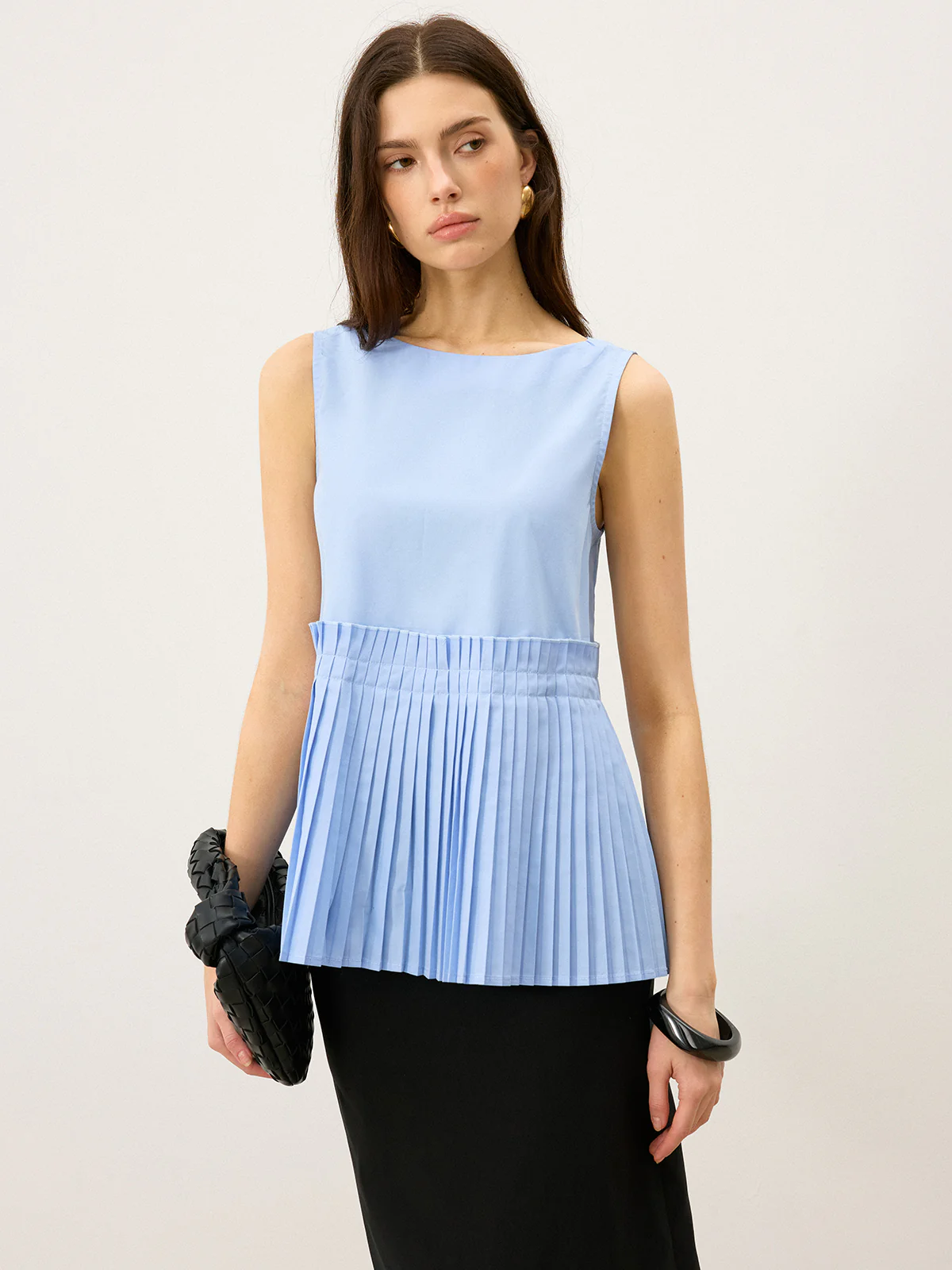 Pleated Hem Tank Top - Takermore