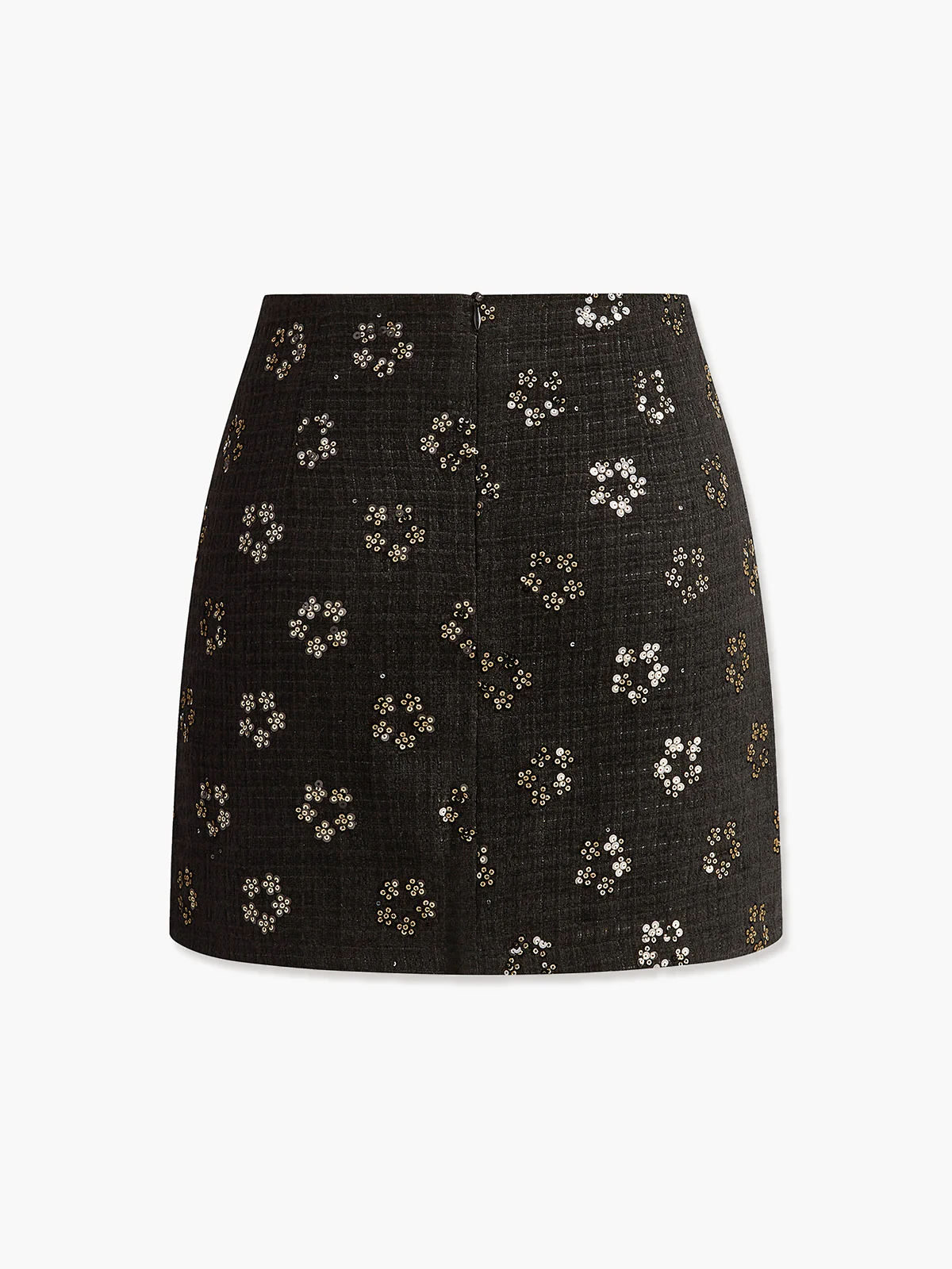 Sequins Floral Tweed Skirt - Takermore
