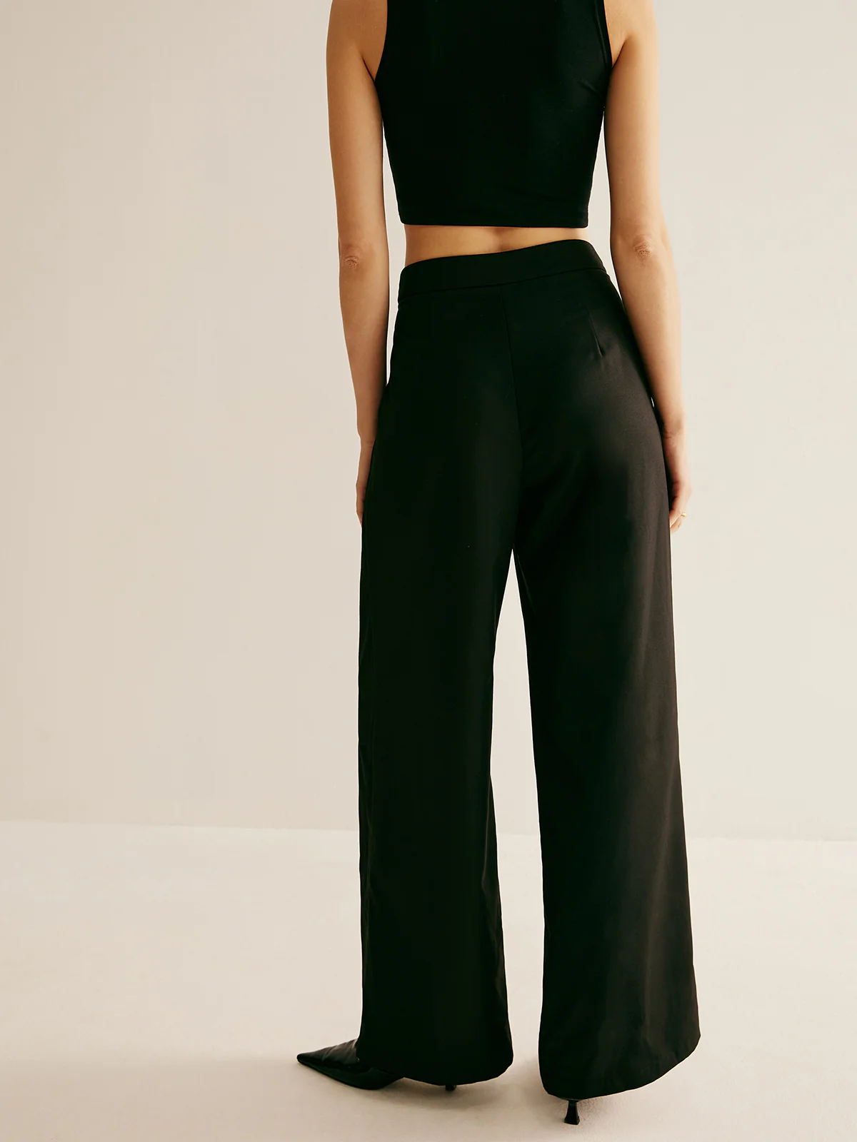 Pleated Patchwork Wide-Leg Pants - Takermore
