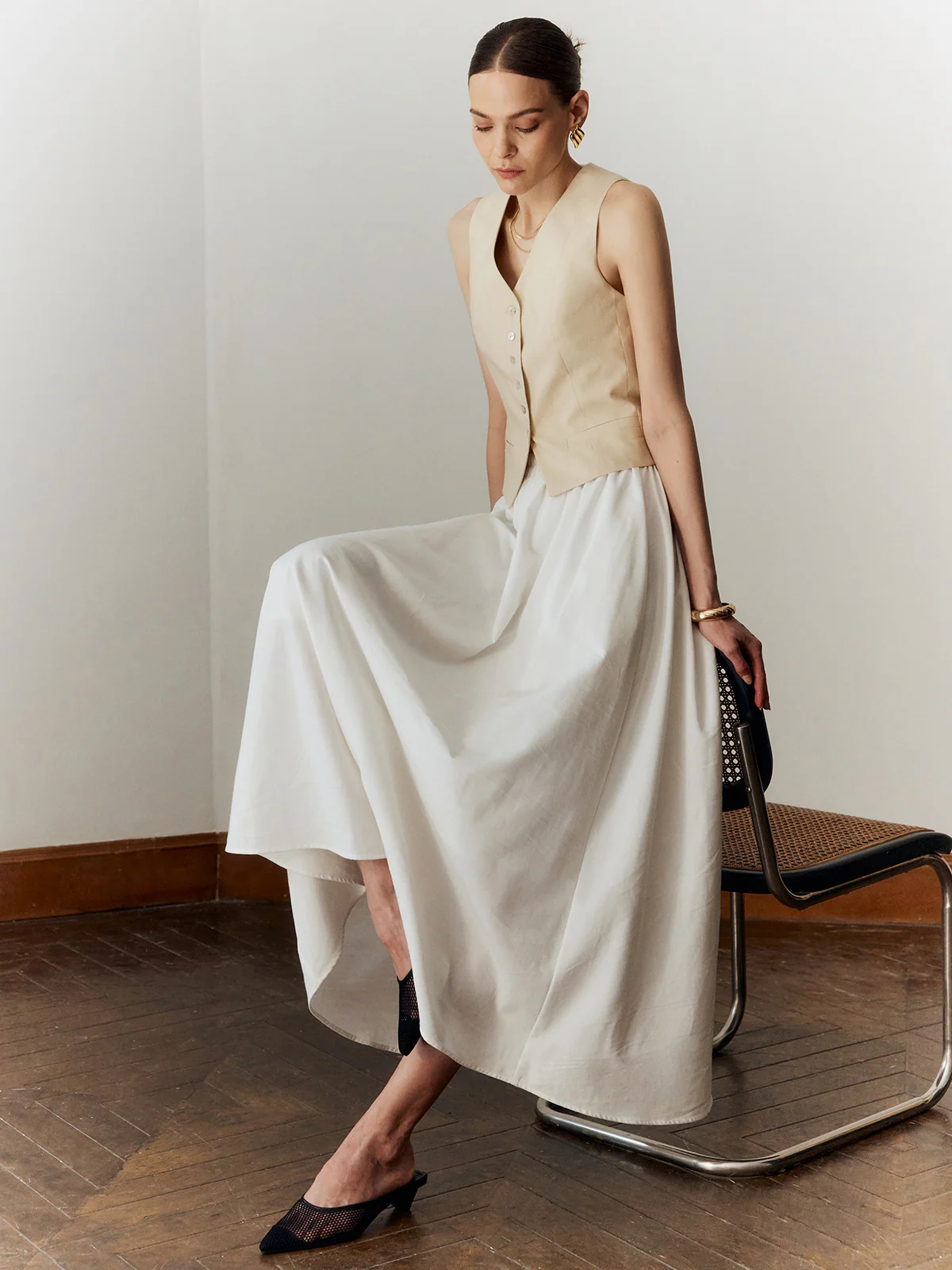 Cotton & Linen Maxi Skirt - Takermore