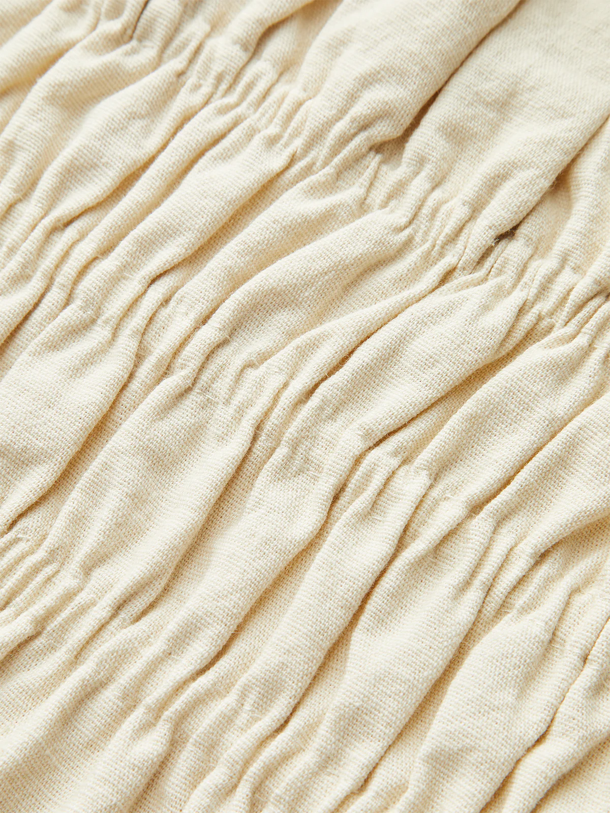 Cotton & Linen Strapless Smocked Peplum Top - Takermore