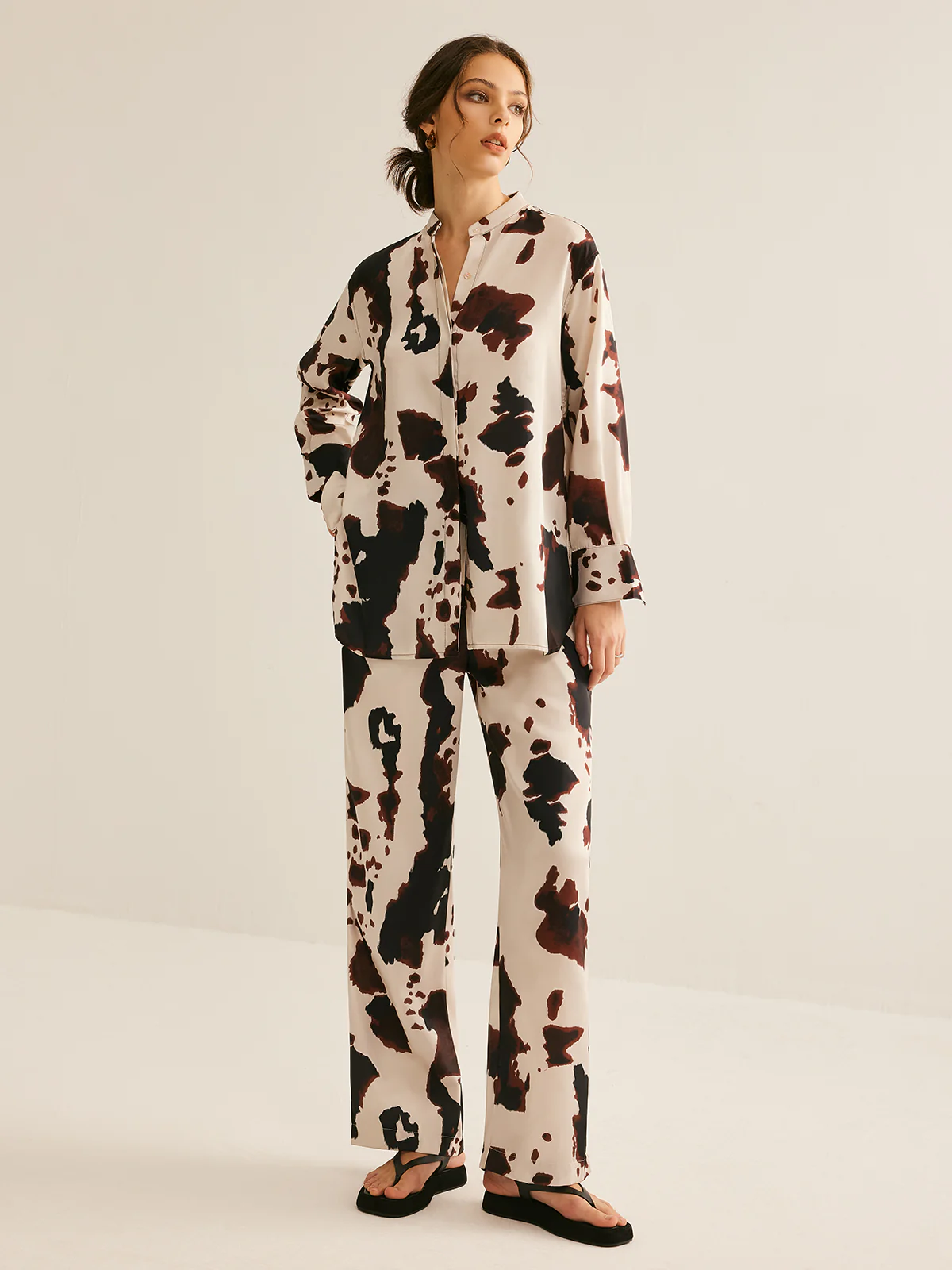 Cow Printed Loose Shirt - Takermore