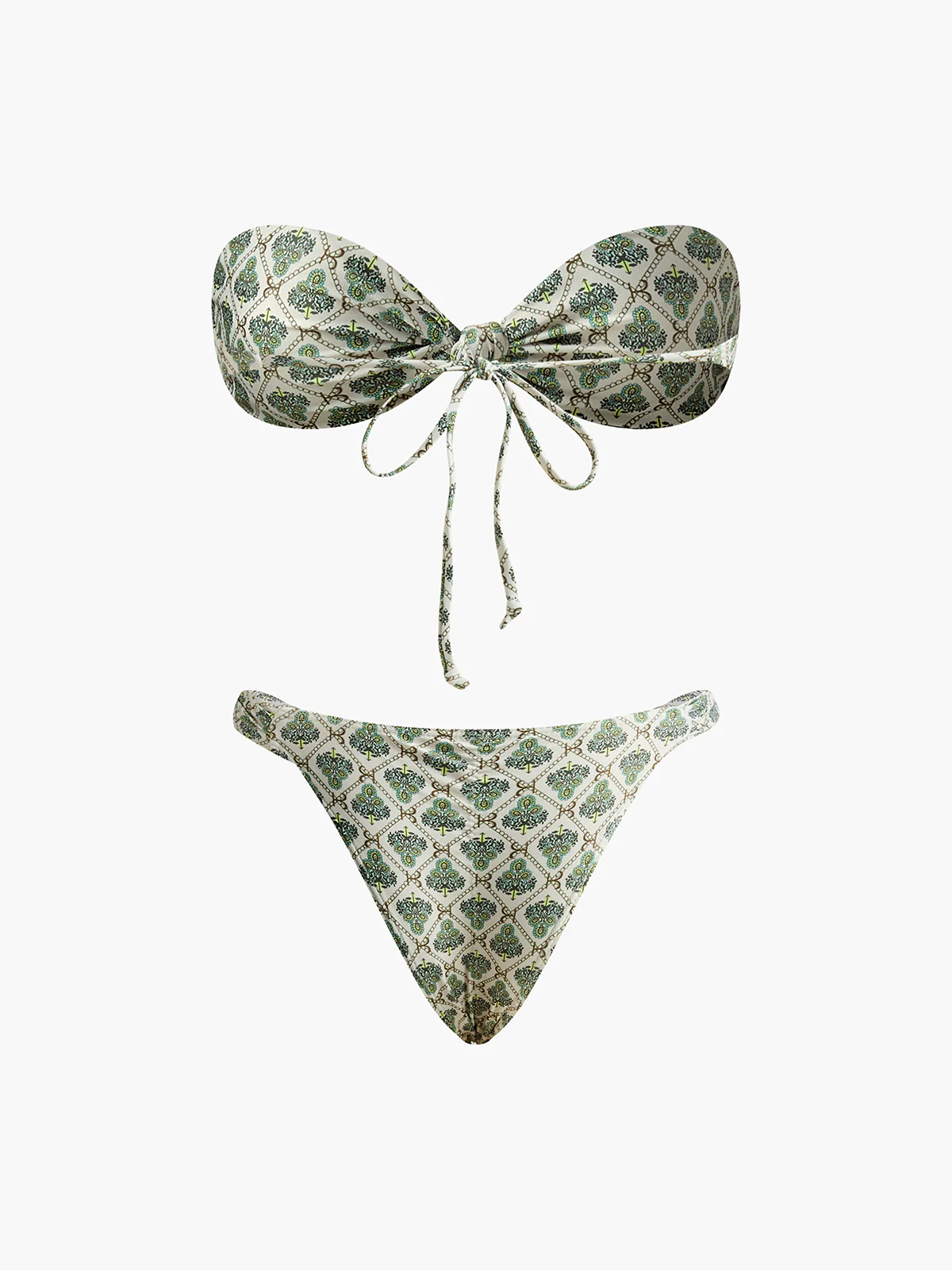 Print Strapless Bikini Set - Takermore