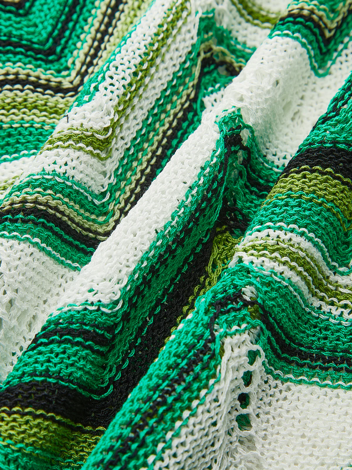 Chevron-Patterned Tie-Strap Knit Midi Dress - Takermore