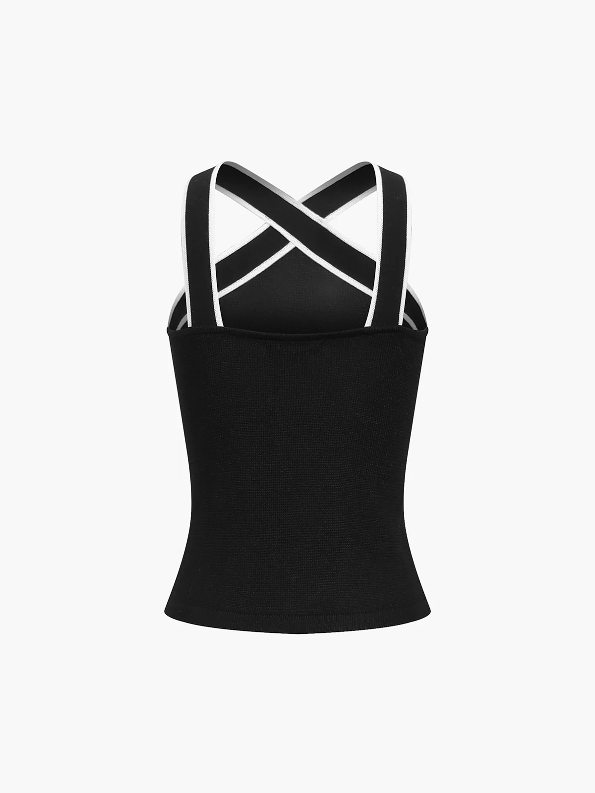 Contrast Trim Strap Knit Top - Takermore