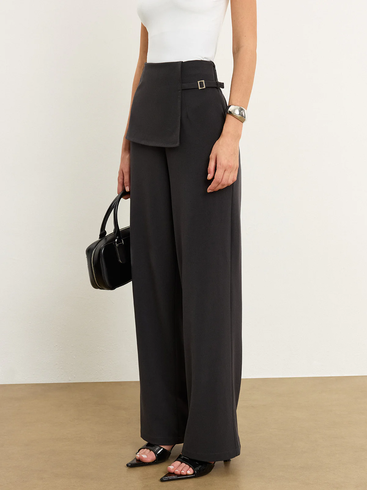 Asymmetric Waist Pants - Takermore