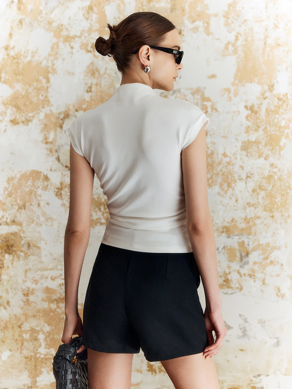 Solid Stand Collar Slim T-Shirt - Takermore