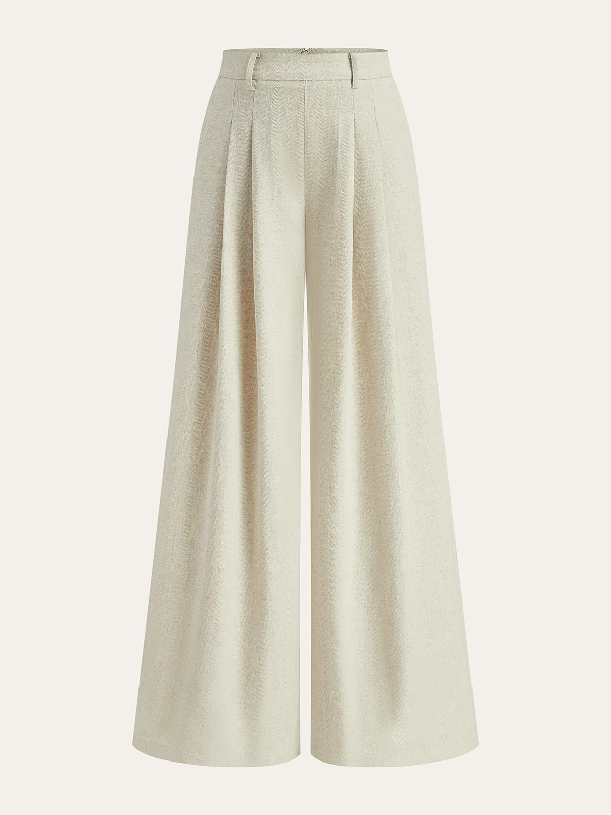 Linen Blend Wide-Leg Pants - Takermore