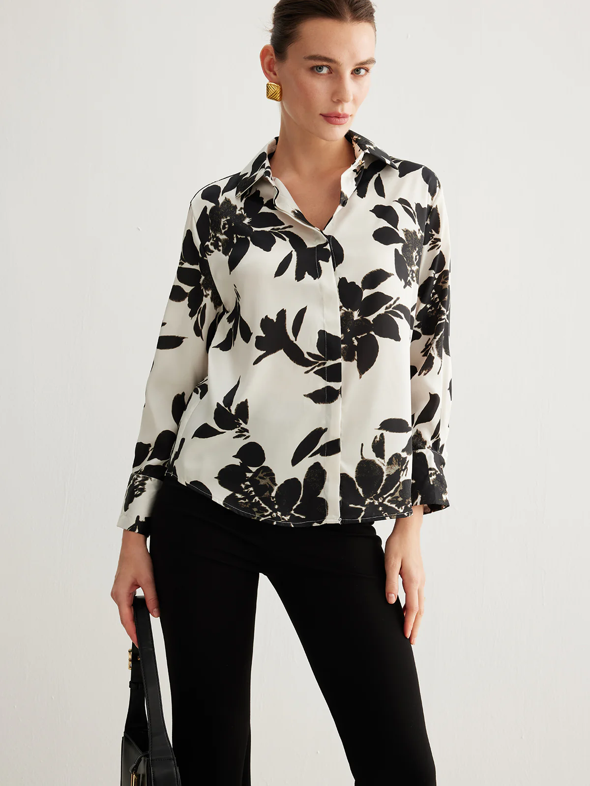 Leisure Printed Lapel Thin Shirt - Takermore