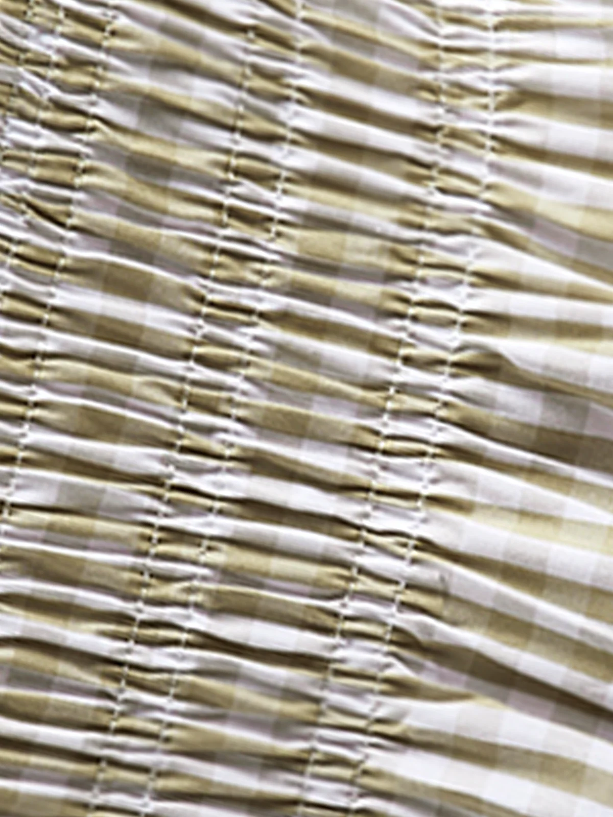 Puff Shirred Plaid Tube Top - Takermore