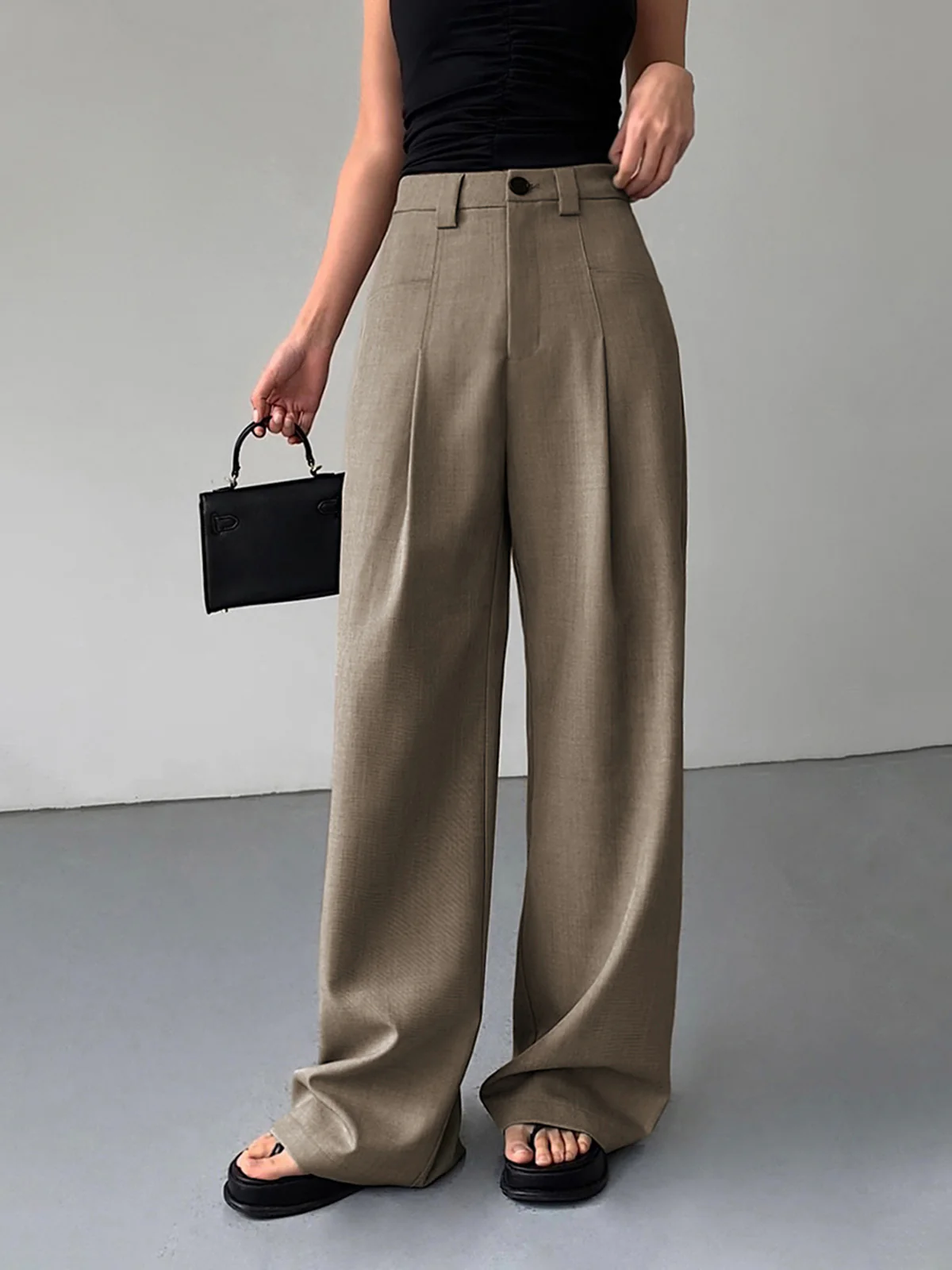 Divine Pleat Wide Leg Dress Pants - Takermore