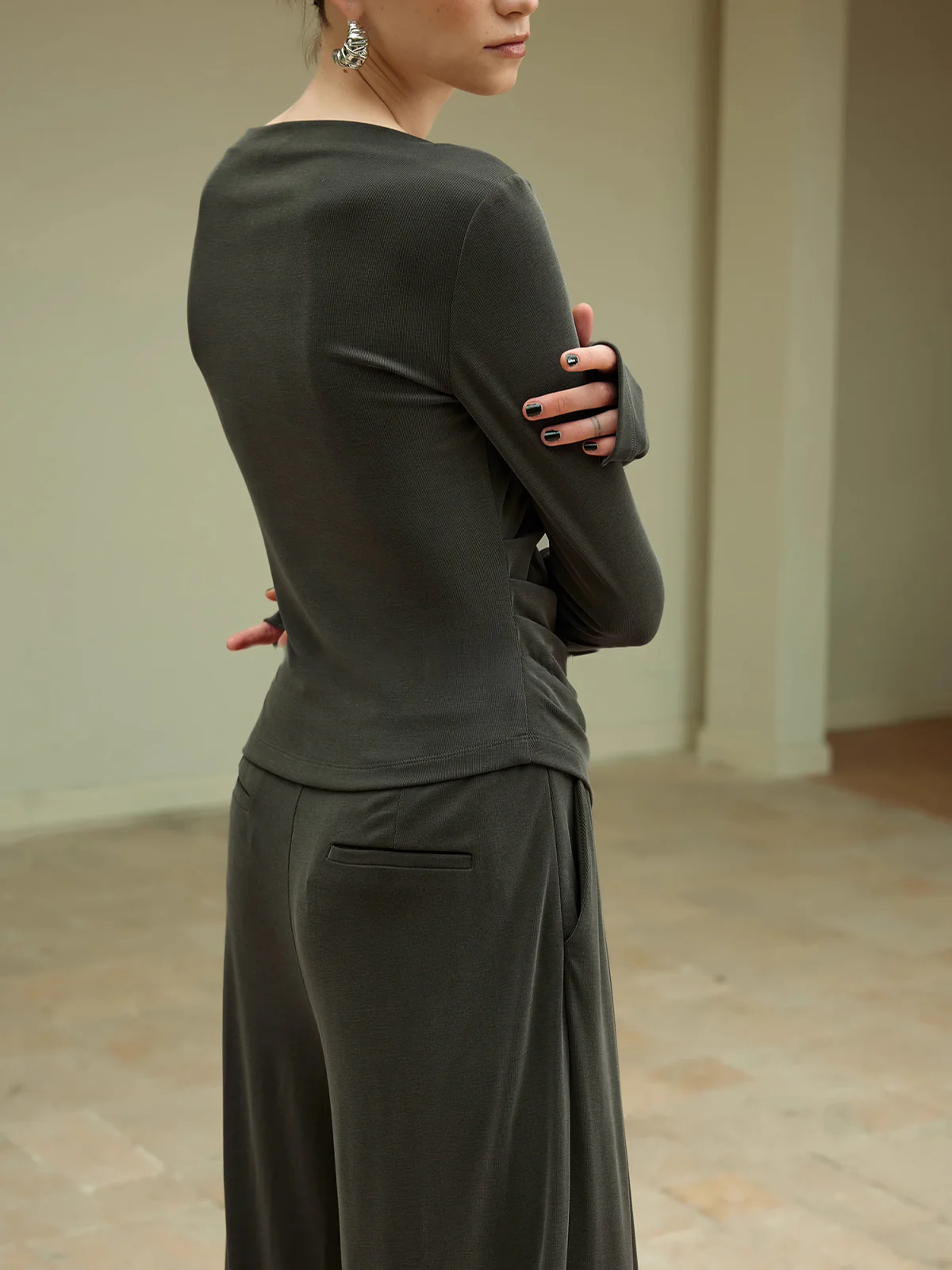 Pleated Draped Jersey Pants - Takermore