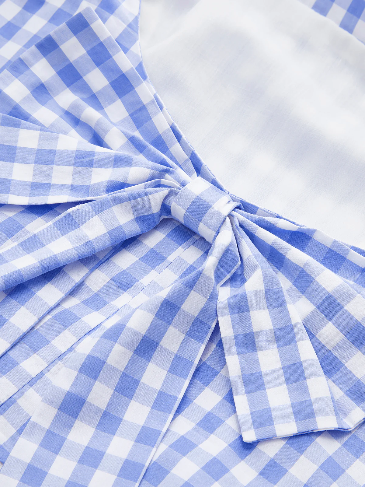 Checkerboard Bow Back Crop Top - Takermore