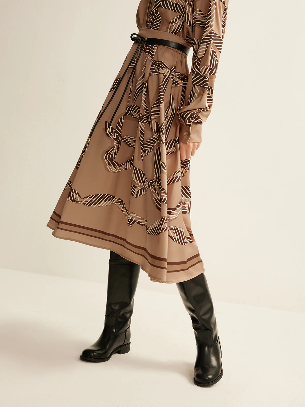 Boheme Printed Midi Skirt Without Belt - Takermore