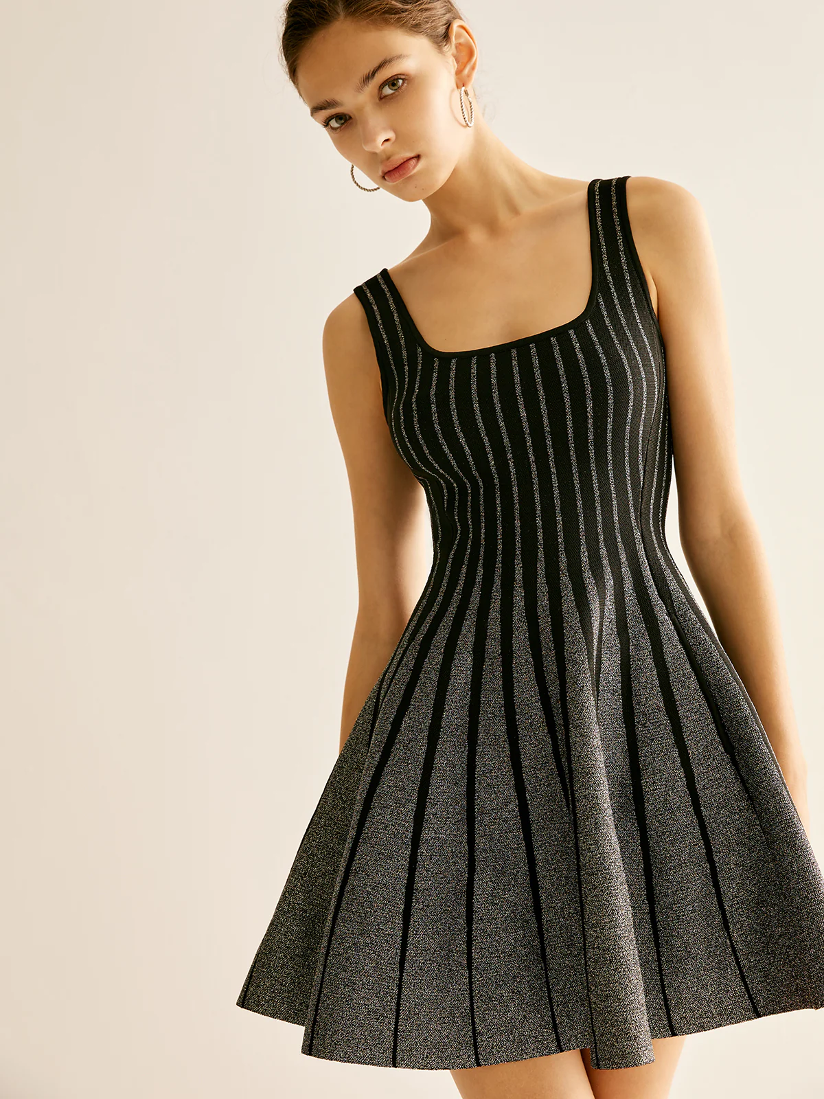 Wool-Blend Sequins Sweater Dress - Takermore