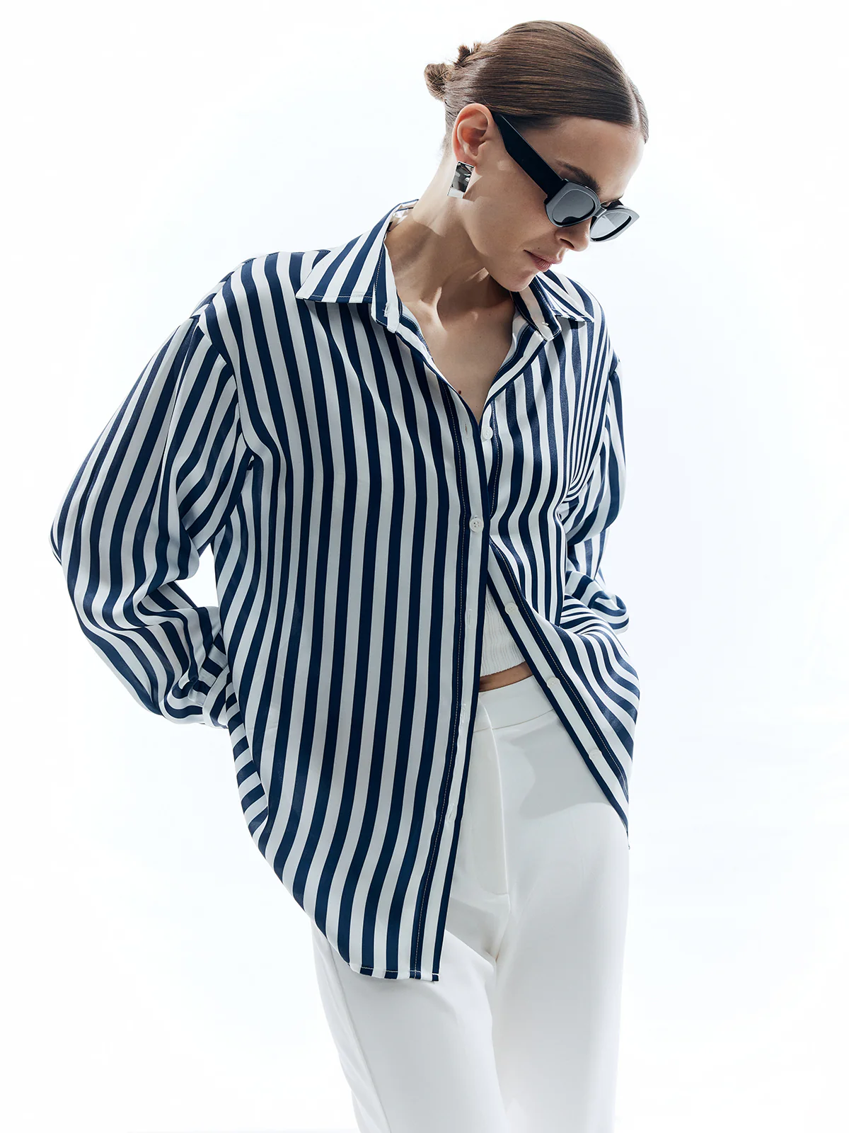 Shift Stripe Turndown Collar Shirt - Takermore