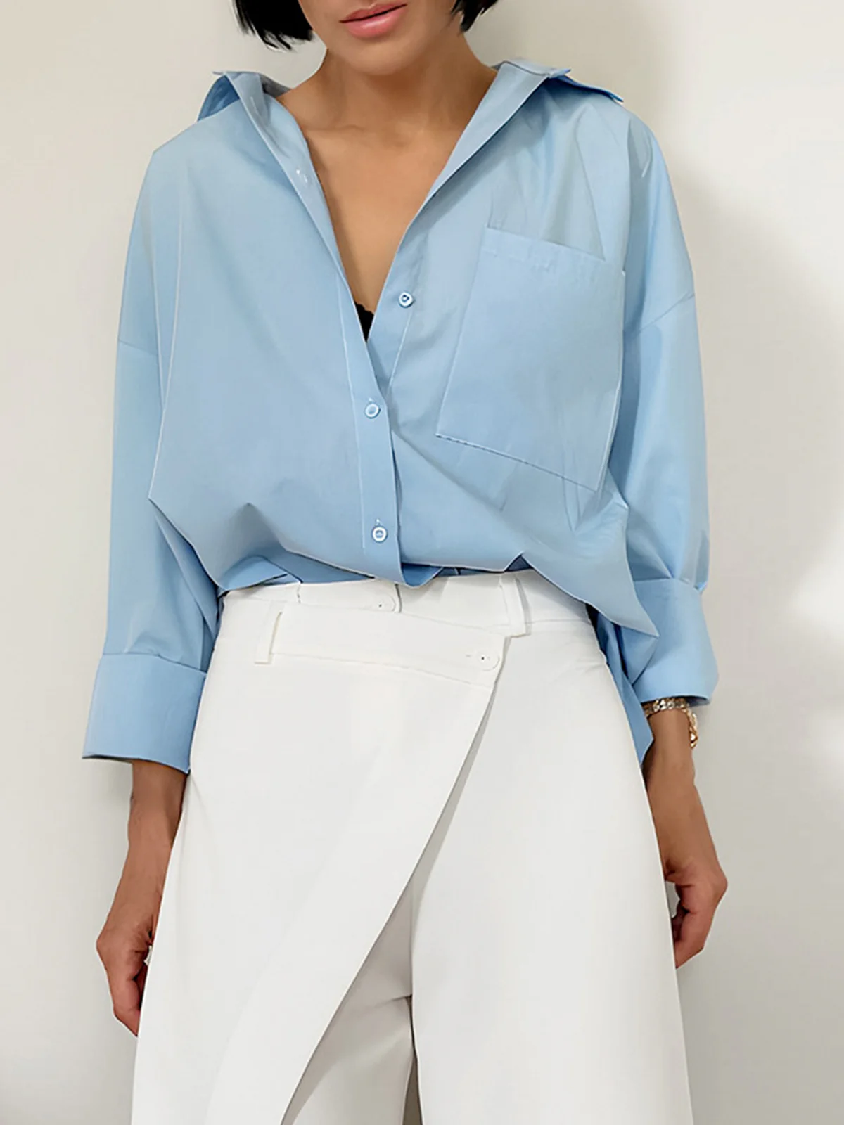 Asymmetrical High Waist Wide-Leg Pants - Takermore