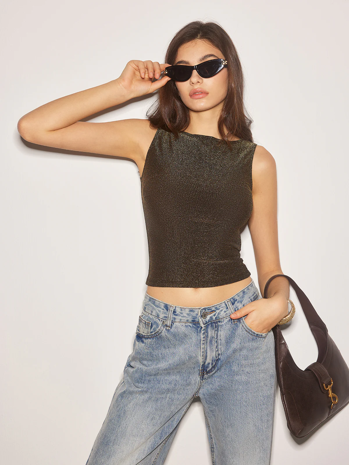 Elegant Purl Crop Tank Top - Takermore