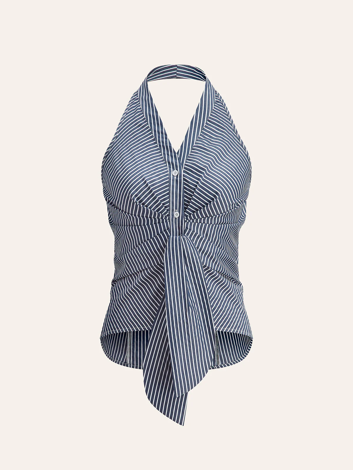Striped Halter Tie Top - Takermore