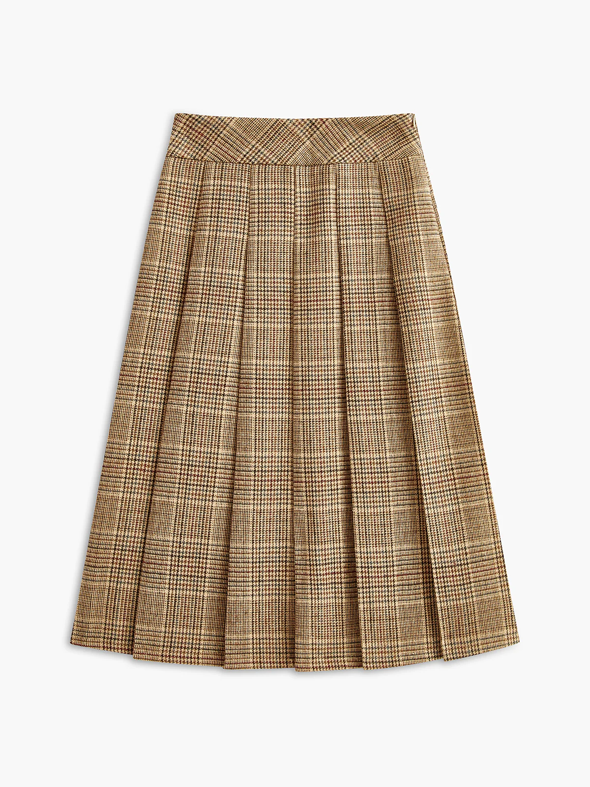 Tweed Pleated Zipper Skirt - Takermore