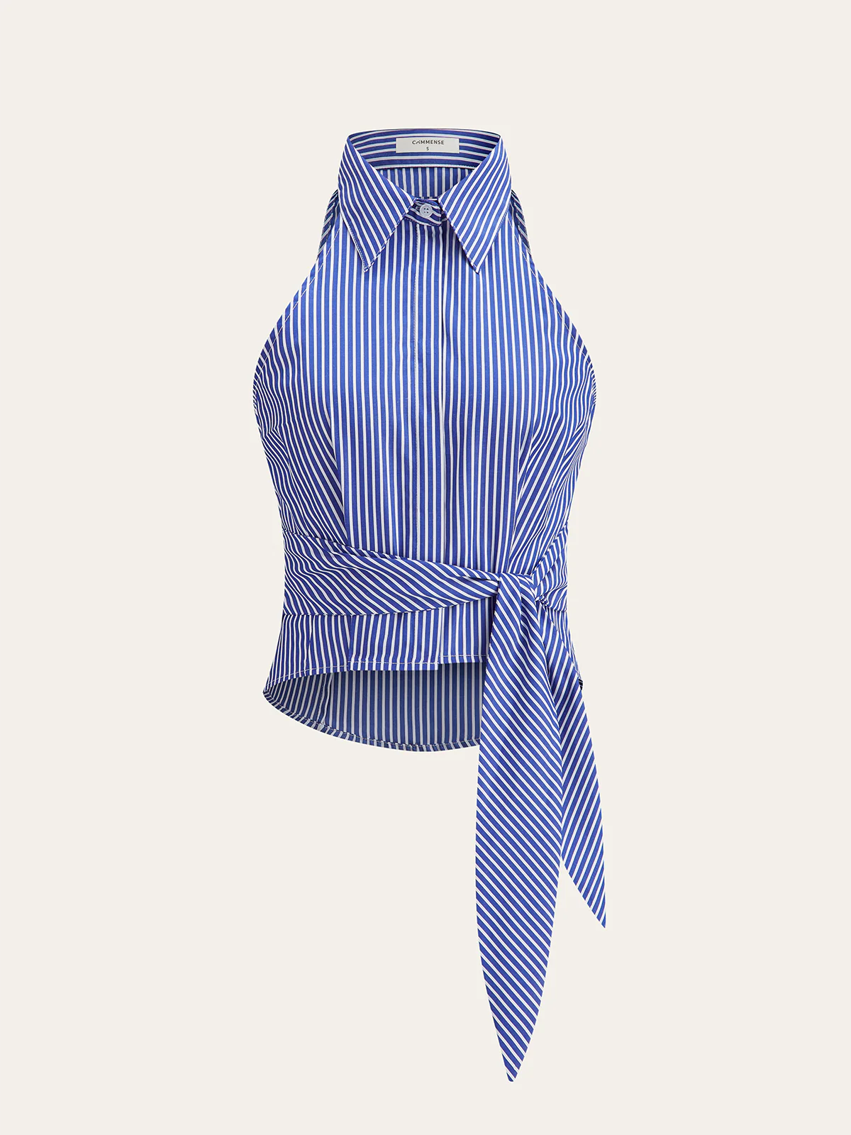 Striped Tie-Waist Crop Top - Takermore