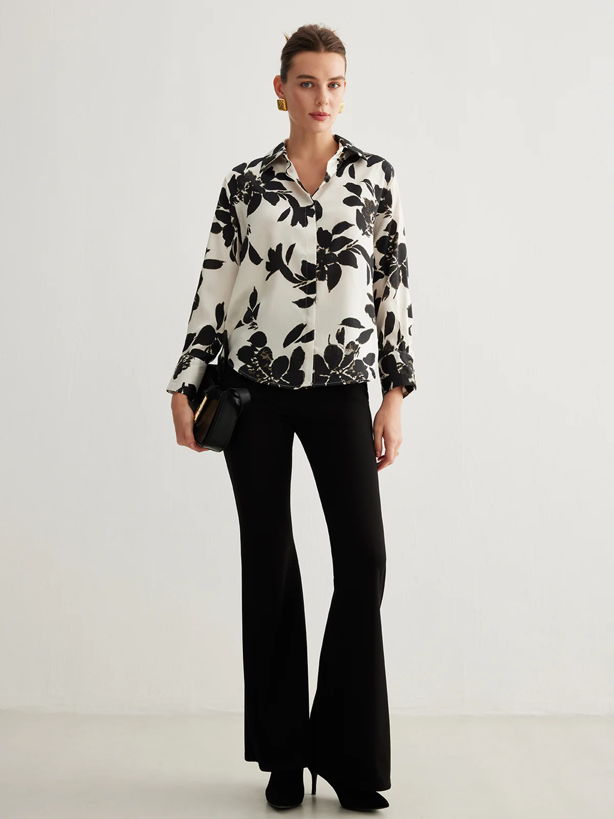Leisure Printed Lapel Thin Shirt - Takermore
